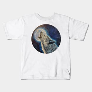 Wolf and the moon Kids T-Shirt